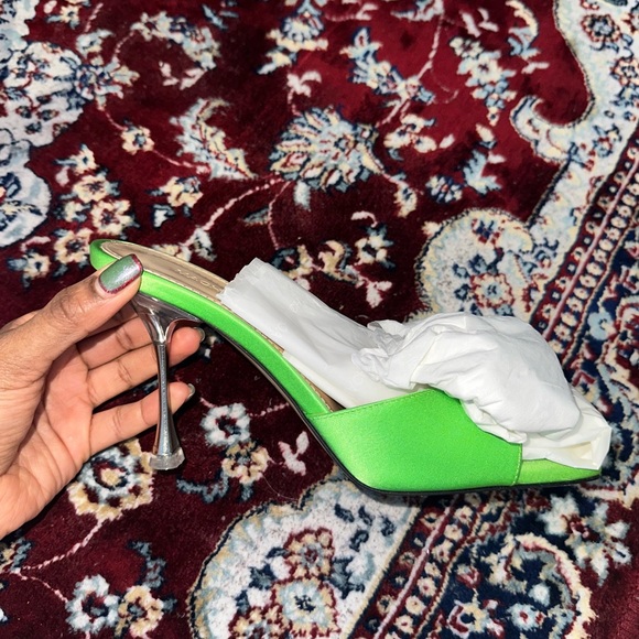 Mach & Mach Green Bow embellished heels EU 37.5 7.5 women - Picture 7 of 11